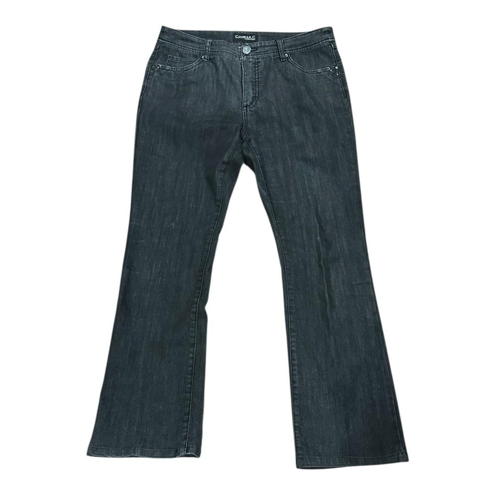 Conrad C Jeans Womens 8 Black Stretch Bootcut Denim Embellished Pockets